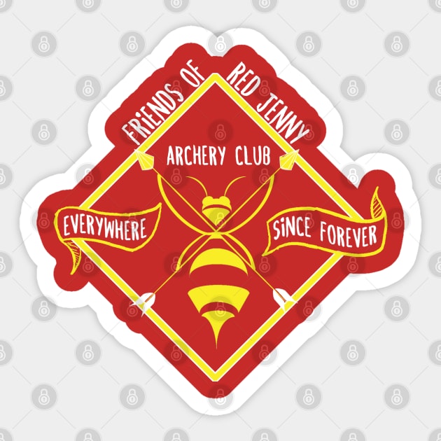 Friends of Red Jenny Archery Club Sticker by manicgremlin